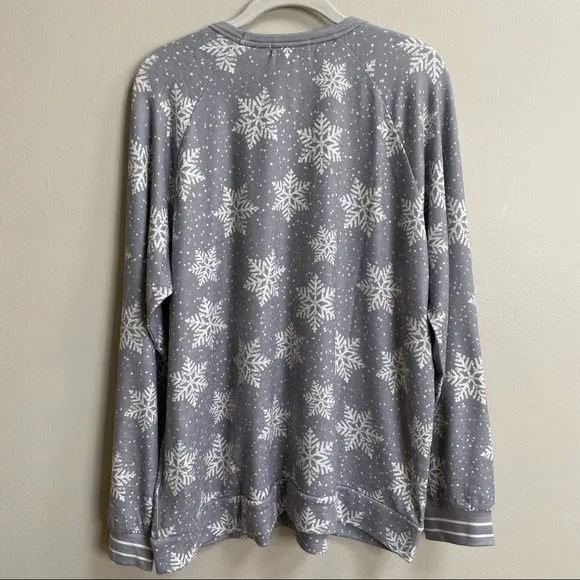 PJ Salvage Smoke Snowflake Peachy Jersey Pajamas Size 1X