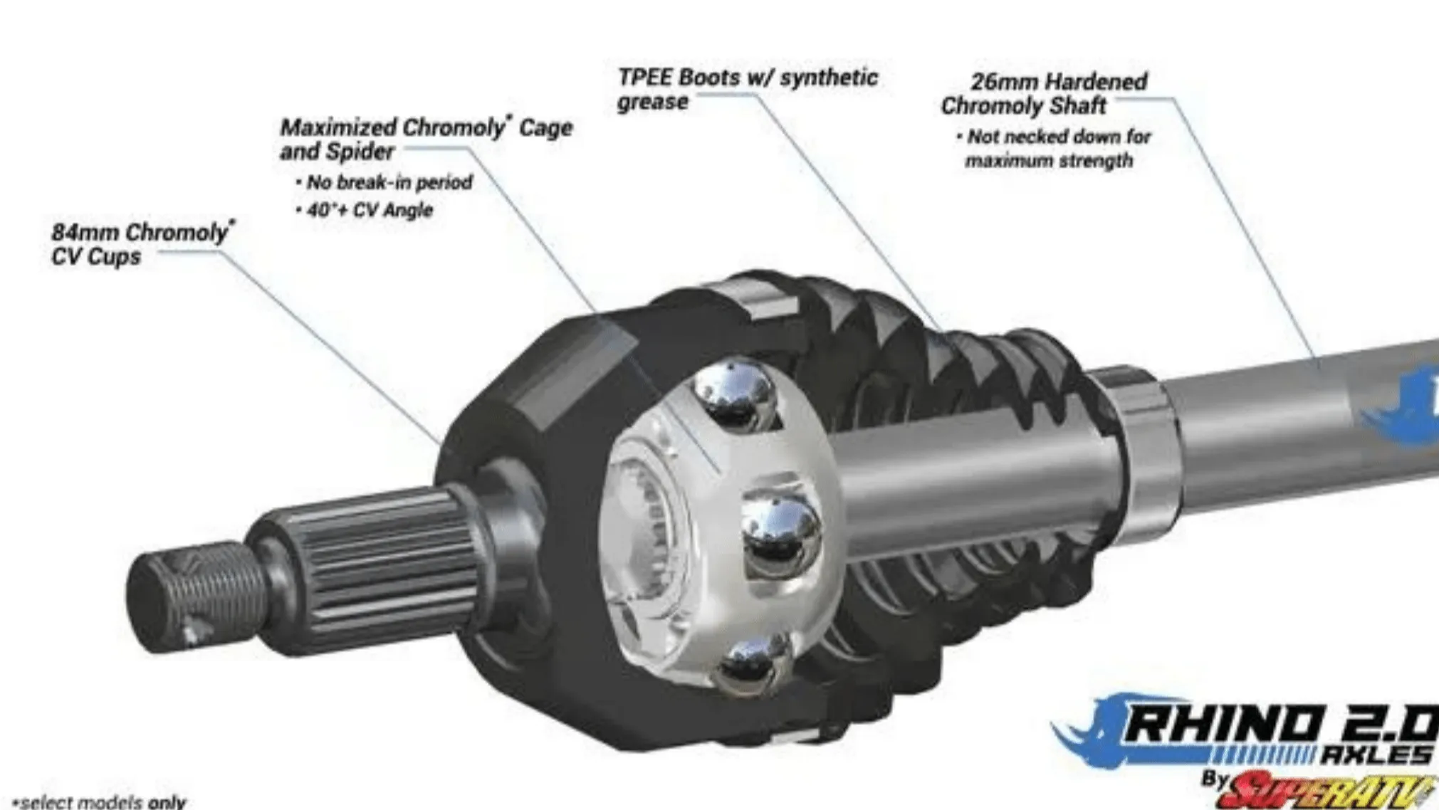 Polaris Ranger XP 900 Rhino 2.0 Heavy-Duty Axles (2013 )