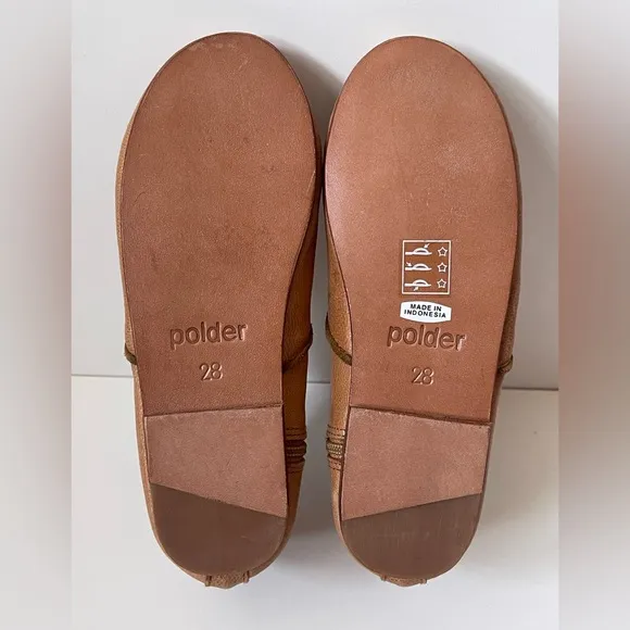 Polder Girls’ Tan Leather Booties with Brown Suede Trim