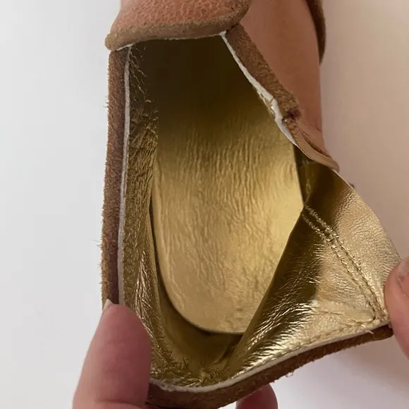 Polder Girls’ Tan Leather Booties with Brown Suede Trim