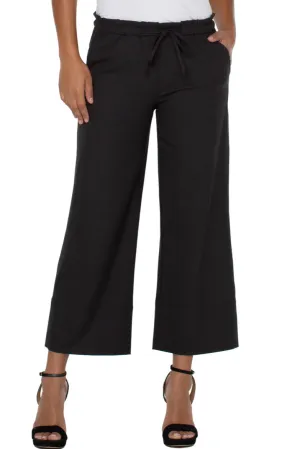 Pull On Tie Waist Wide Leg Pant