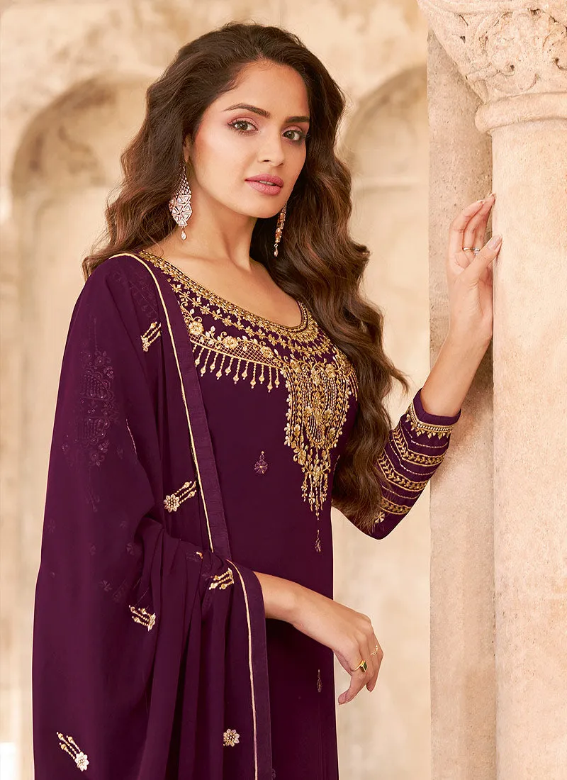 Purple Georgette Salwar kameez
