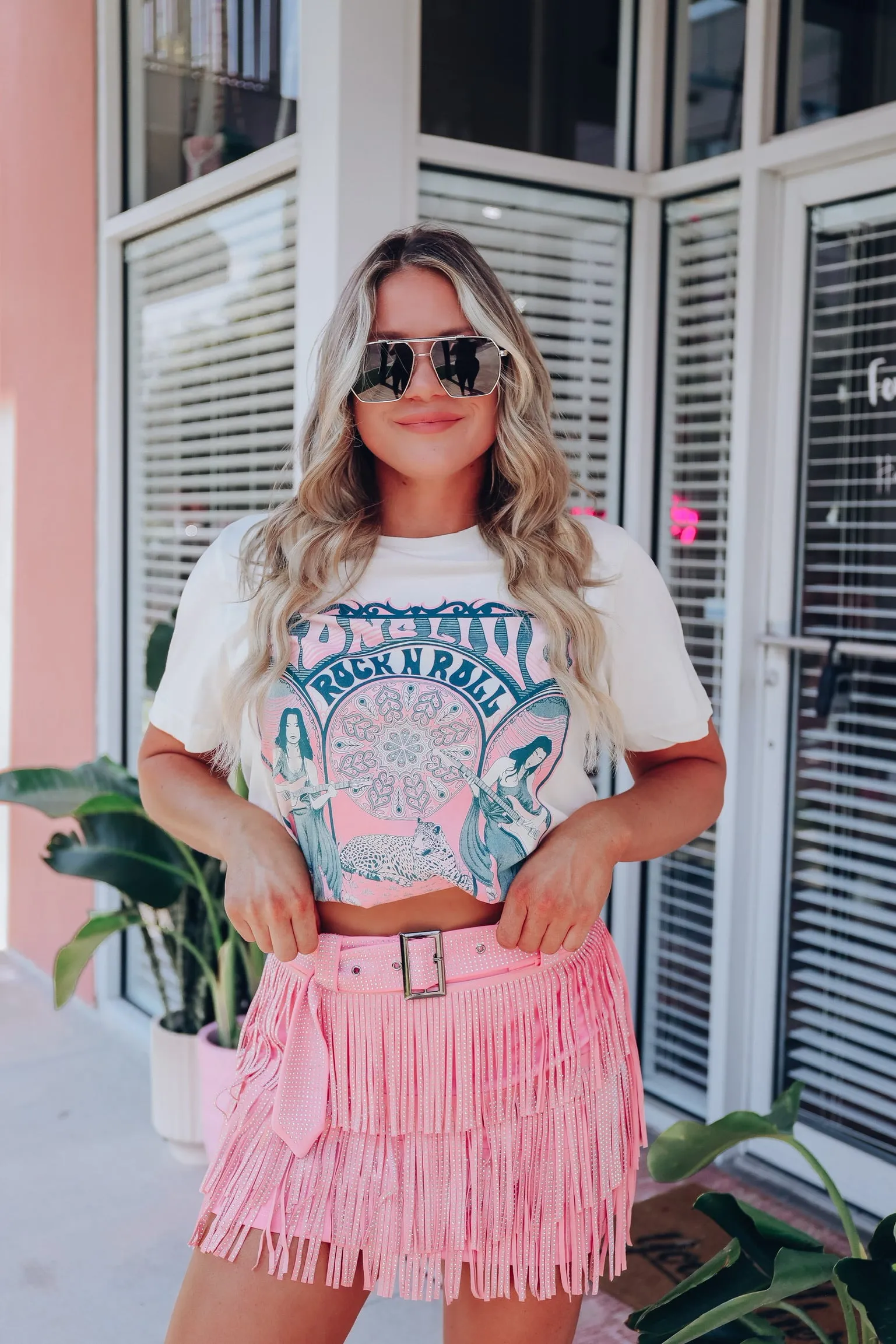 "Long Live Rock N' Roll" Graphic Tee - Ivory