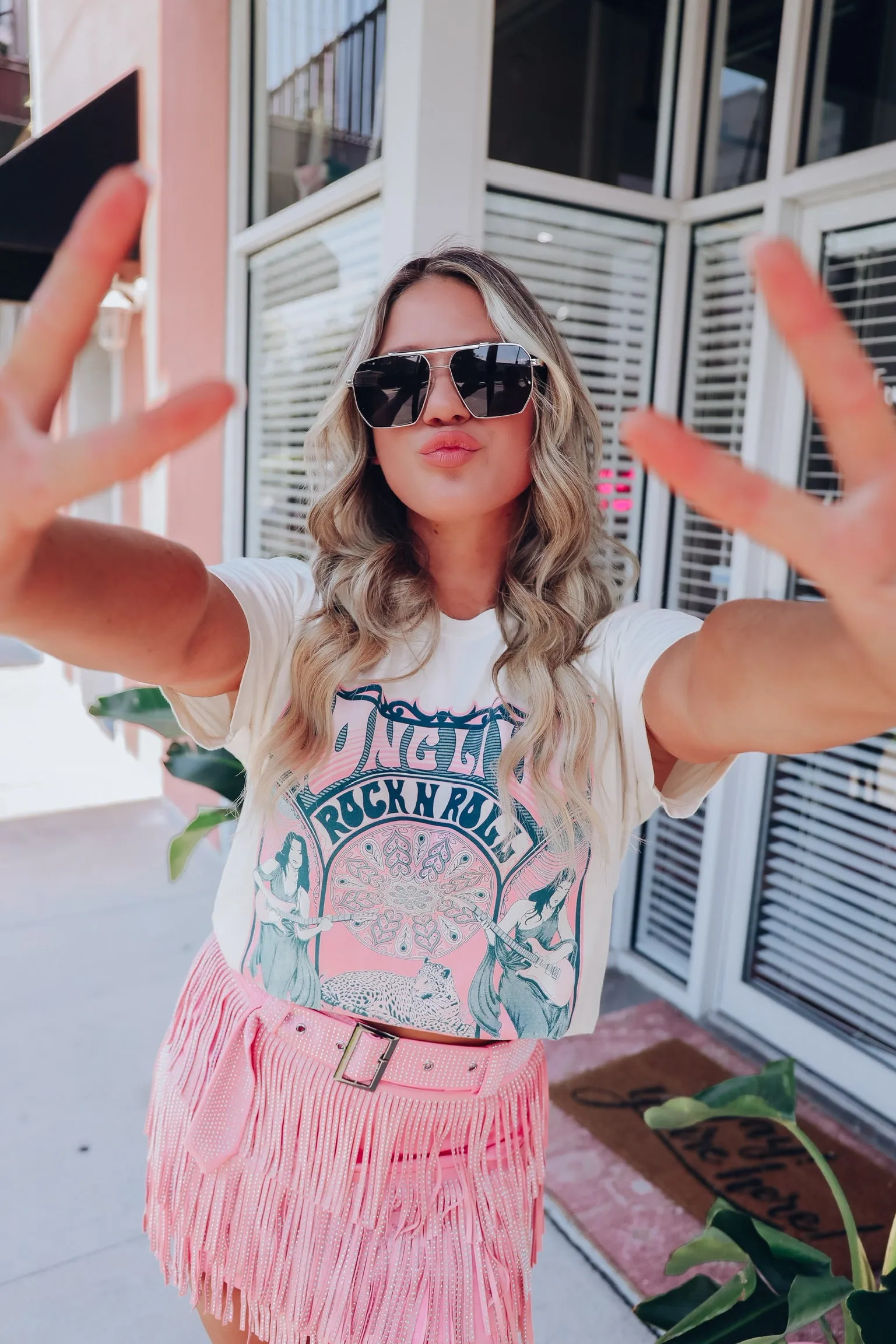 "Long Live Rock N' Roll" Graphic Tee - Ivory