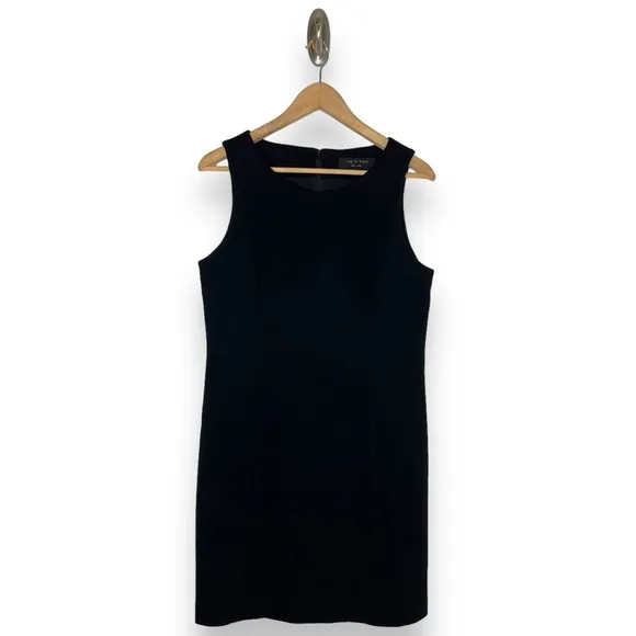 Rag &amp; Bone Black Minimalist Sleeveless Lined LBD Classic Sheath Dress 10
