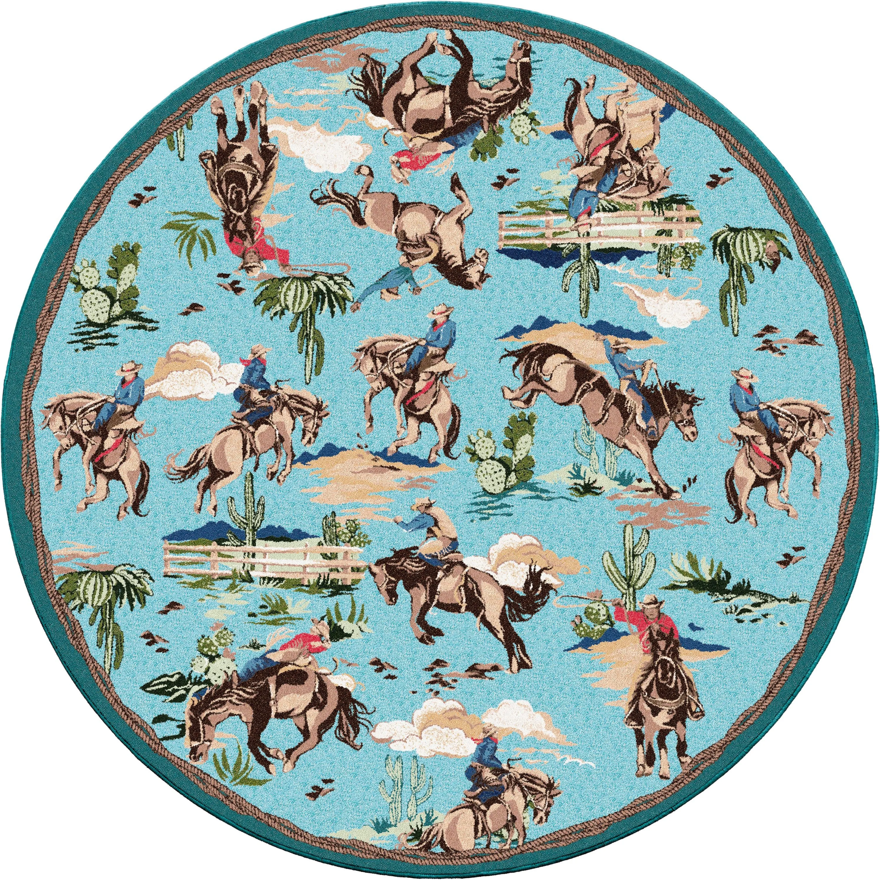 Retro Cowboy Rug - Three Colors Available