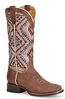 Roper Ladies Margo 13" Square Toe Vintage Brown Leather Boots