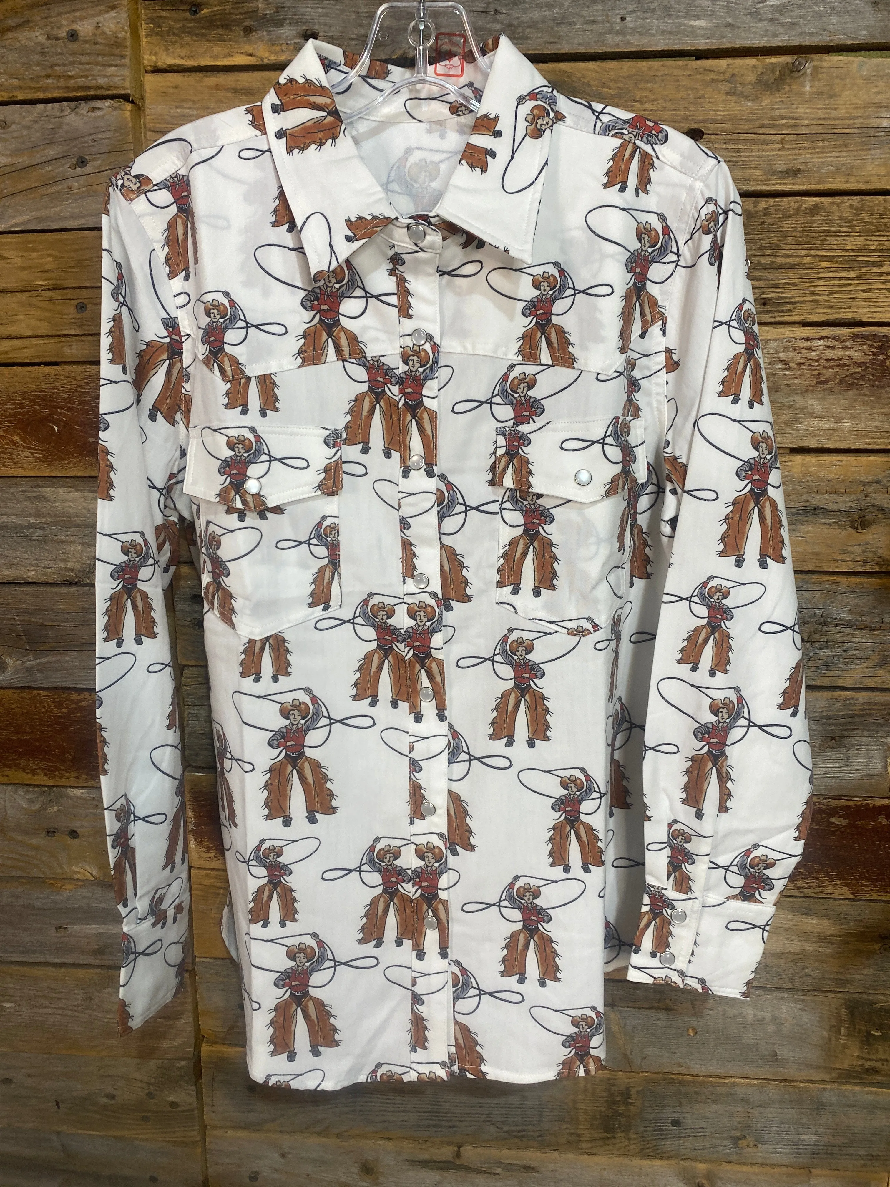 Roping Cowboy Pearl Snap Top