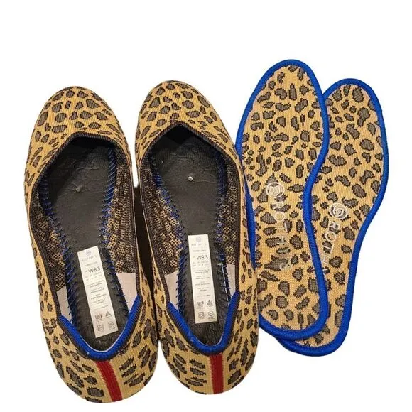 ROTHY’S Brown &amp; Tan The Round Toe Flat in Animal Print | 8.5