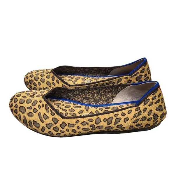ROTHY’S Brown &amp; Tan The Round Toe Flat in Animal Print | 8.5