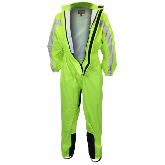 RS5004 One Piece High Visibility Yellow Motorcycle Rain Gear