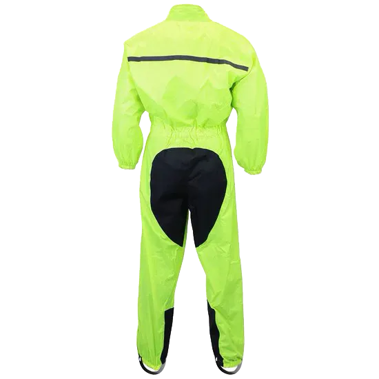 RS5004 One Piece High Visibility Yellow Motorcycle Rain Gear