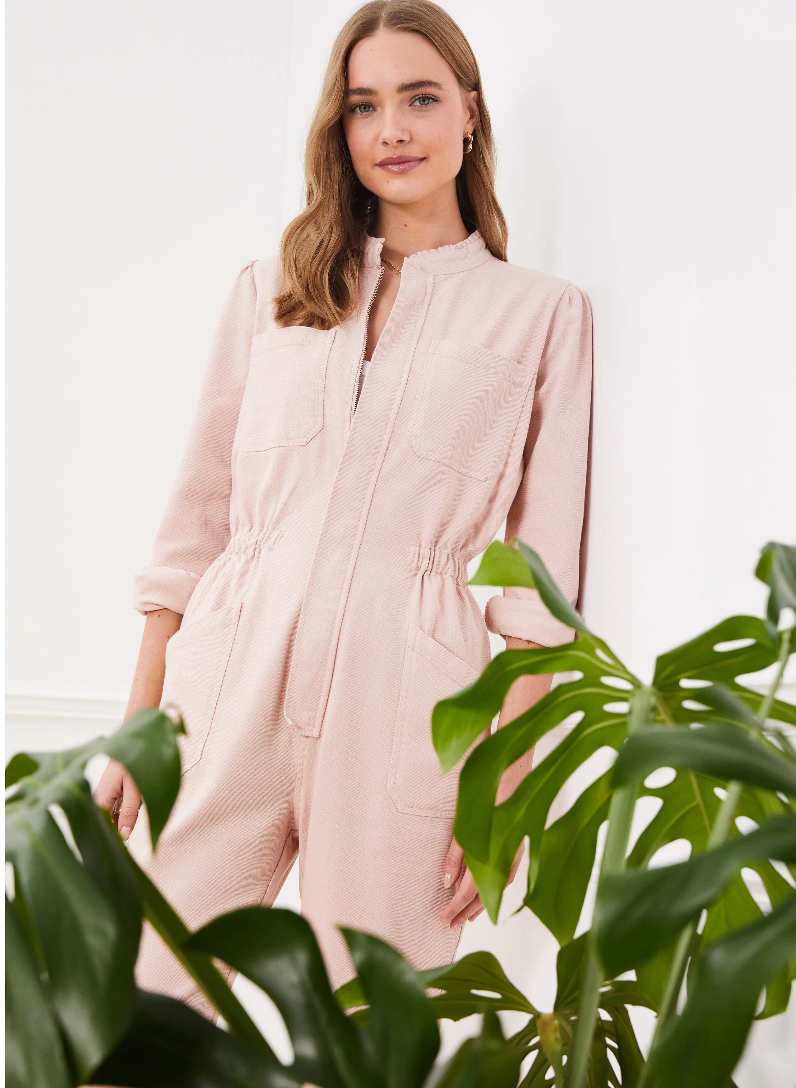 Sally Organic Cotton Jumpsuit | Powder Pink