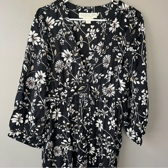 Saltwater women’s large Idalia Maxi Fall Dress button front
