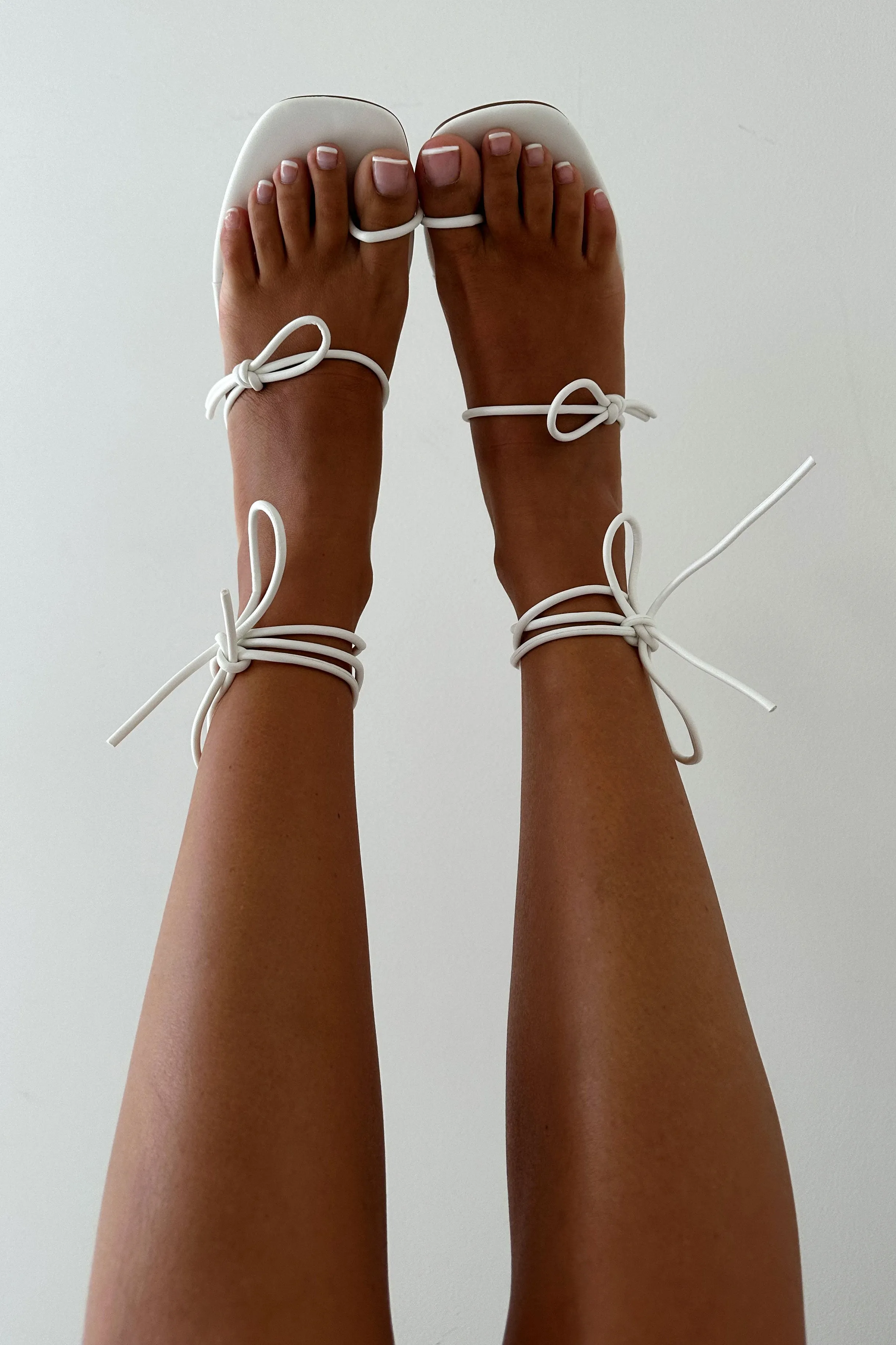 SAMPLE-Strappy Paz Heels - White