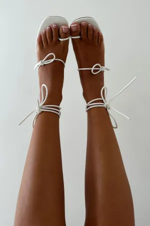SAMPLE-Strappy Paz Heels - White