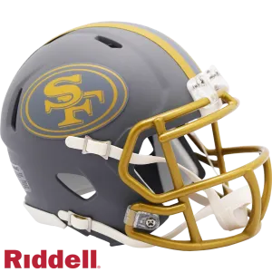 San Francisco 49ers Helmet Riddell Replica Mini Speed Style Slate Alternate
