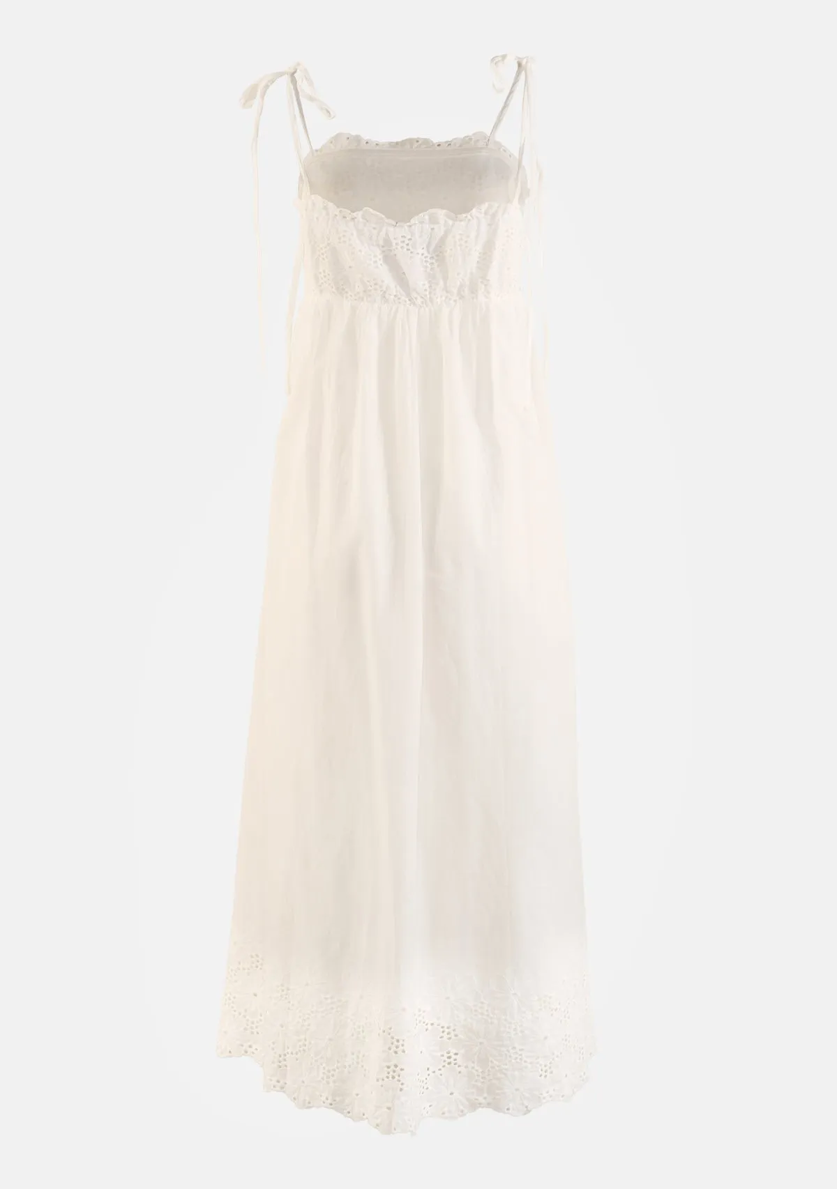 Scallop Edge Eyelet Lace Midi Dress