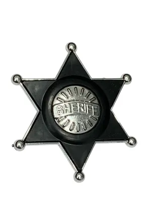 Sheriff Badge Black & Silver