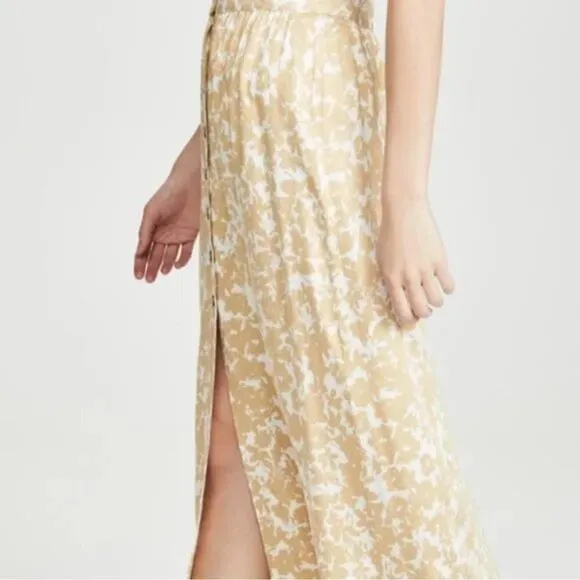 Shopbop Knot Sisters Skirt XS Flora Button Maxi White/Mustard Printed Spring
