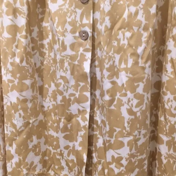 Shopbop Knot Sisters Skirt XS Flora Button Maxi White/Mustard Printed Spring