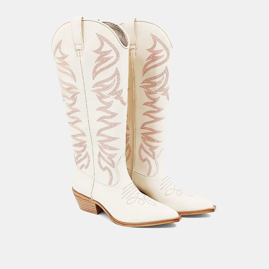 Shushop Zerena Bone Cowboy Boots