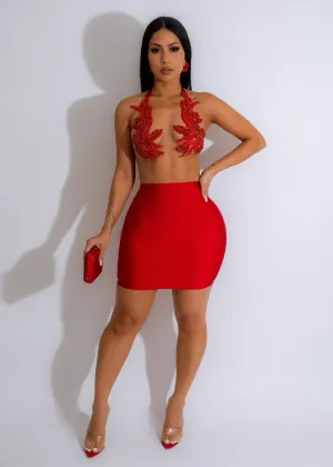 Signature Diva Mini Skirt Red