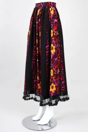 Silk Ruffle Hem Skirt