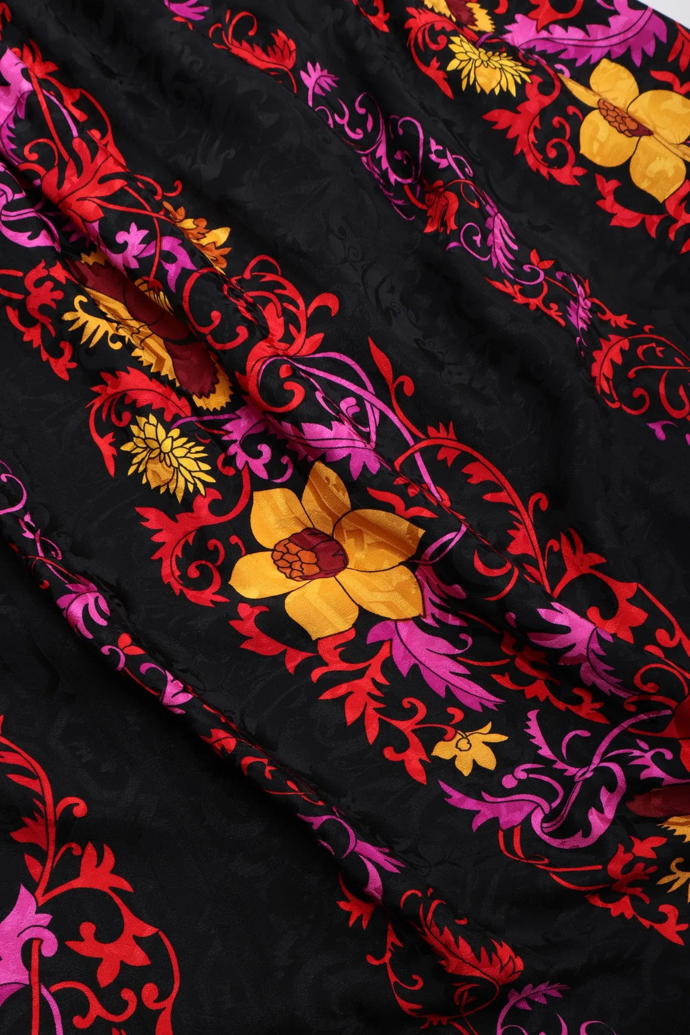 Silk Ruffle Hem Skirt