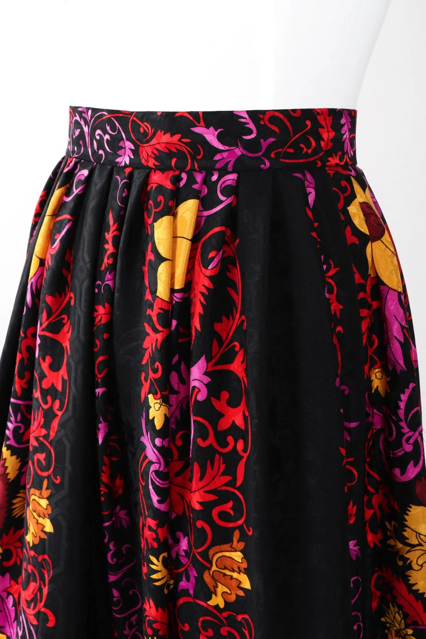 Silk Ruffle Hem Skirt