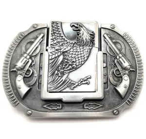 Silver Eagle Revolvers Lighter Belt Buckle / Eagle Guns Lighter Belt Buckle