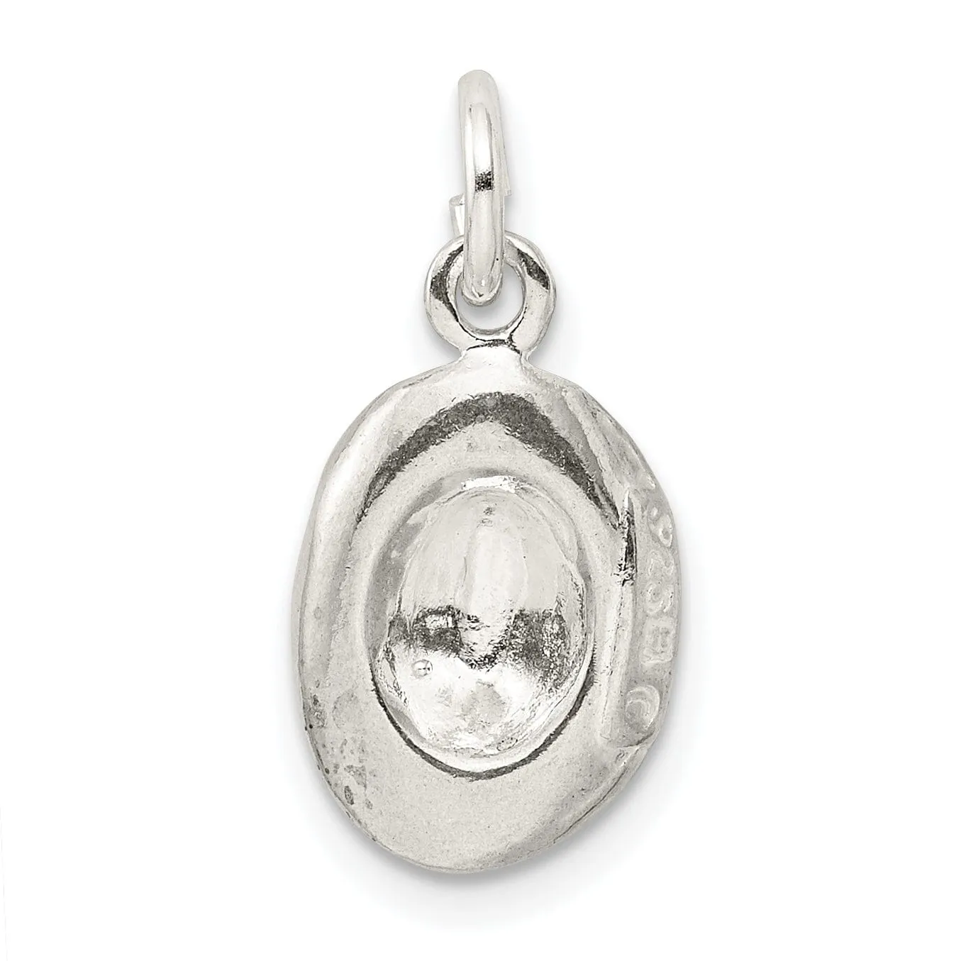 Silver Polished Finish 3-D Cowboy Hat Charm