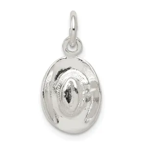 Silver Polished Finish 3-D Cowboy Hat Charm