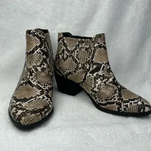 Skechers, snake/animal print booties