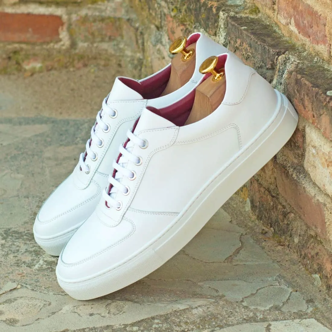 Sneakers Bumper en cuir blanc - Semelles Blanches