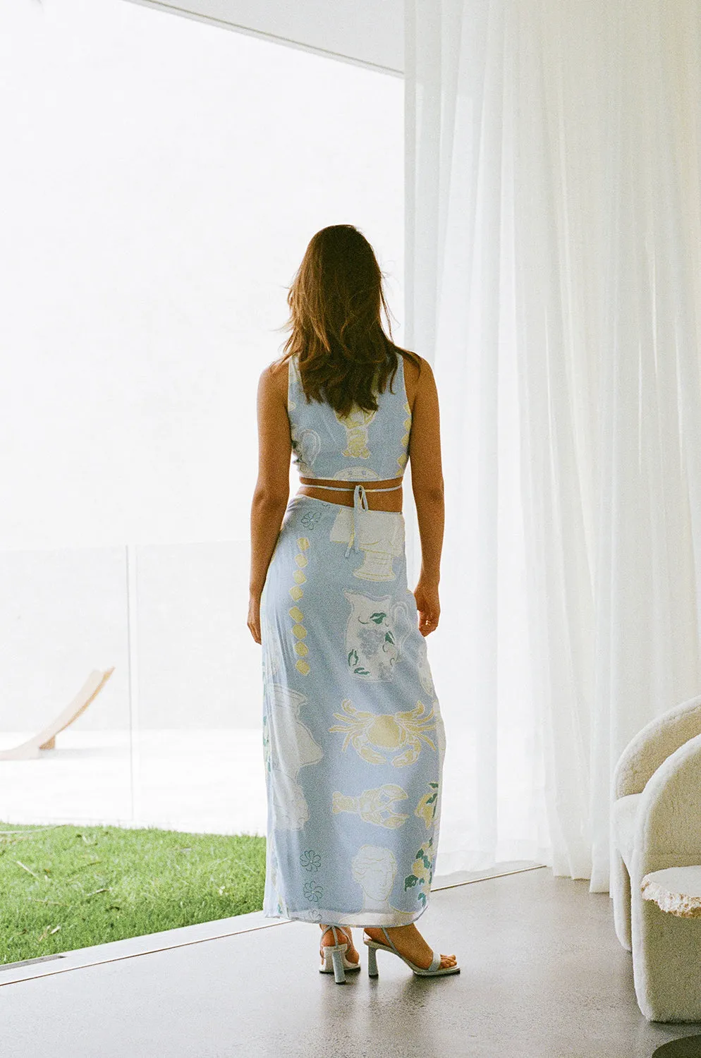 Stalla Wrap Top - Ciao Blue