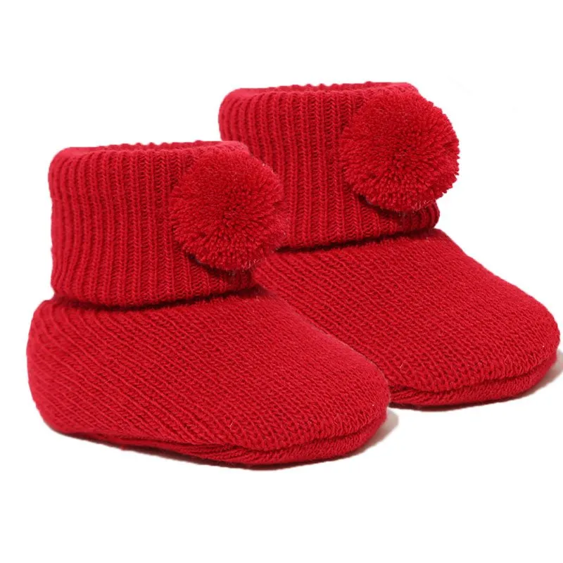Starlight Pom Booties - Red