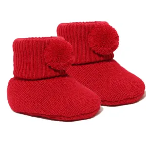Starlight Pom Booties - Red