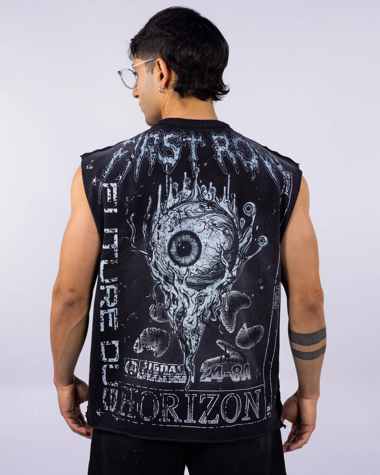 Stay Curious Eyeballs Men's Black Muscle Tank Top