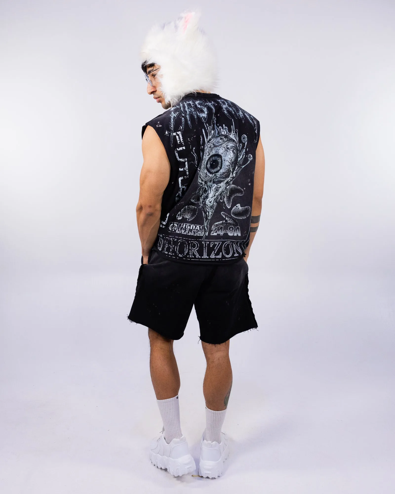 Stay Curious Eyeballs Men's Black Muscle Tank Top