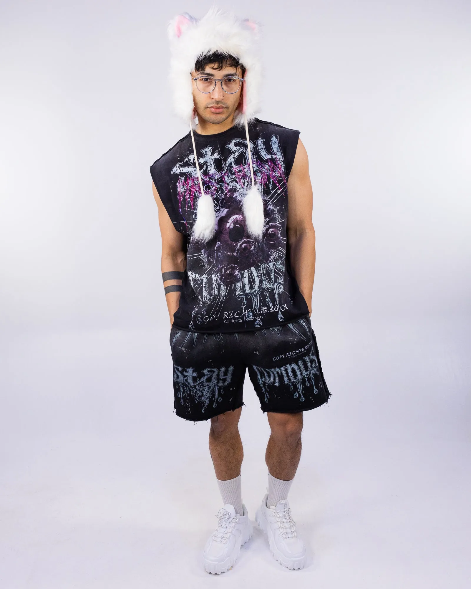Stay Curious Eyeballs Men's Black Muscle Tank Top