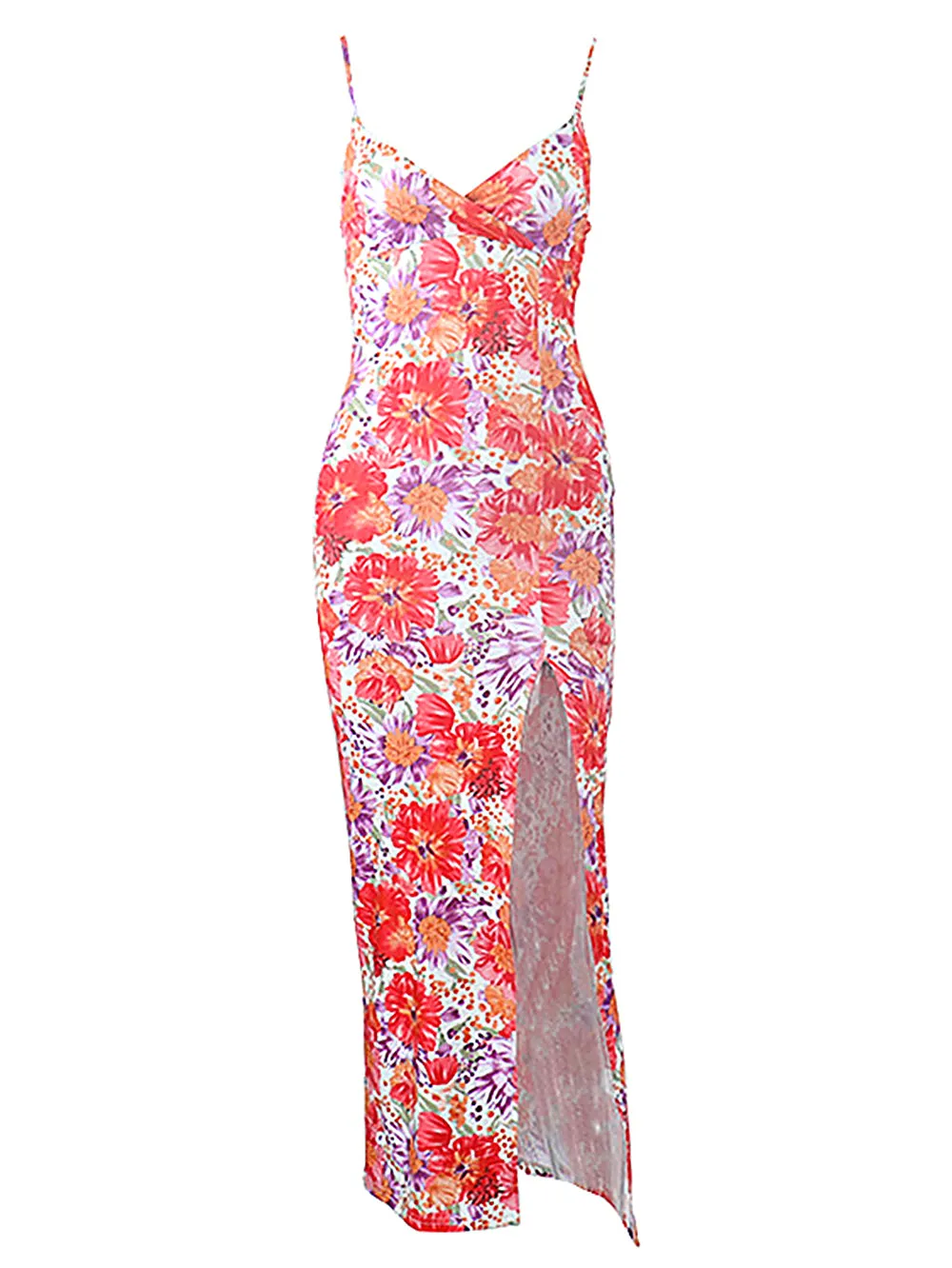 Strappy Sleeveless Floral Midi Bodycon Dress HB00650