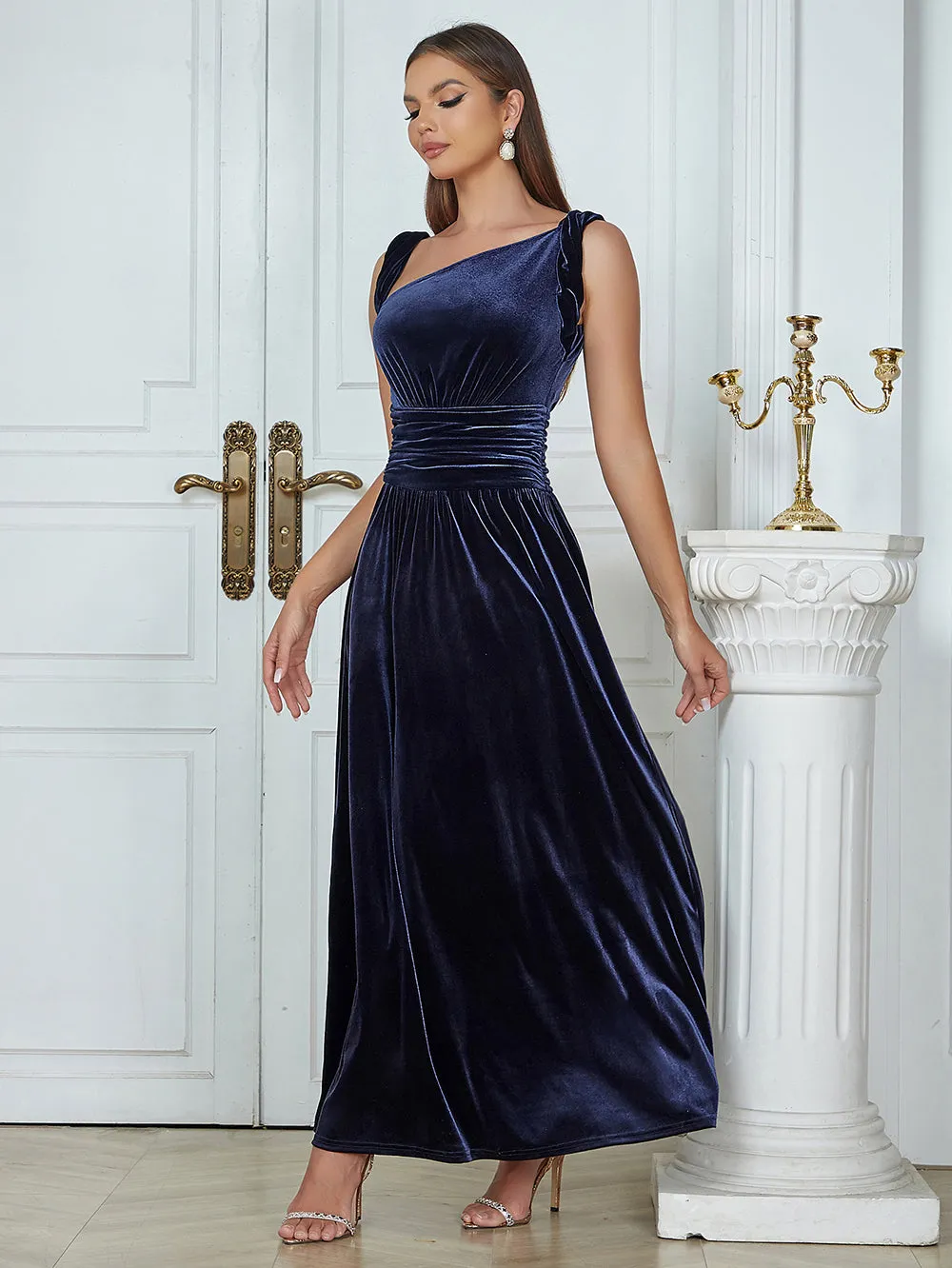 Strappy Sleeveless Plain Maxi Bodycon Dress HB03510