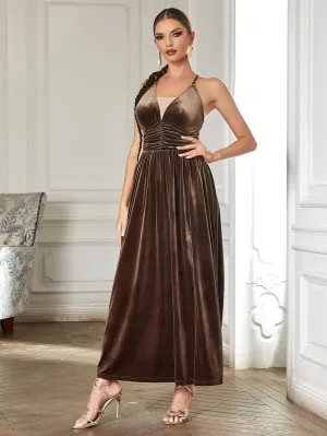 Strappy Sleeveless Side Slit Maxi Bodycon Dress HB03310