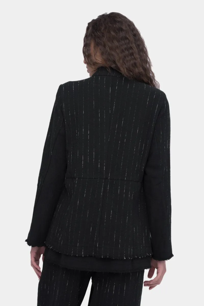Striped Buttoned Long Sleeve Jacket