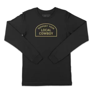 Support Your Local Cowboy Long Sleeve - Black Heather