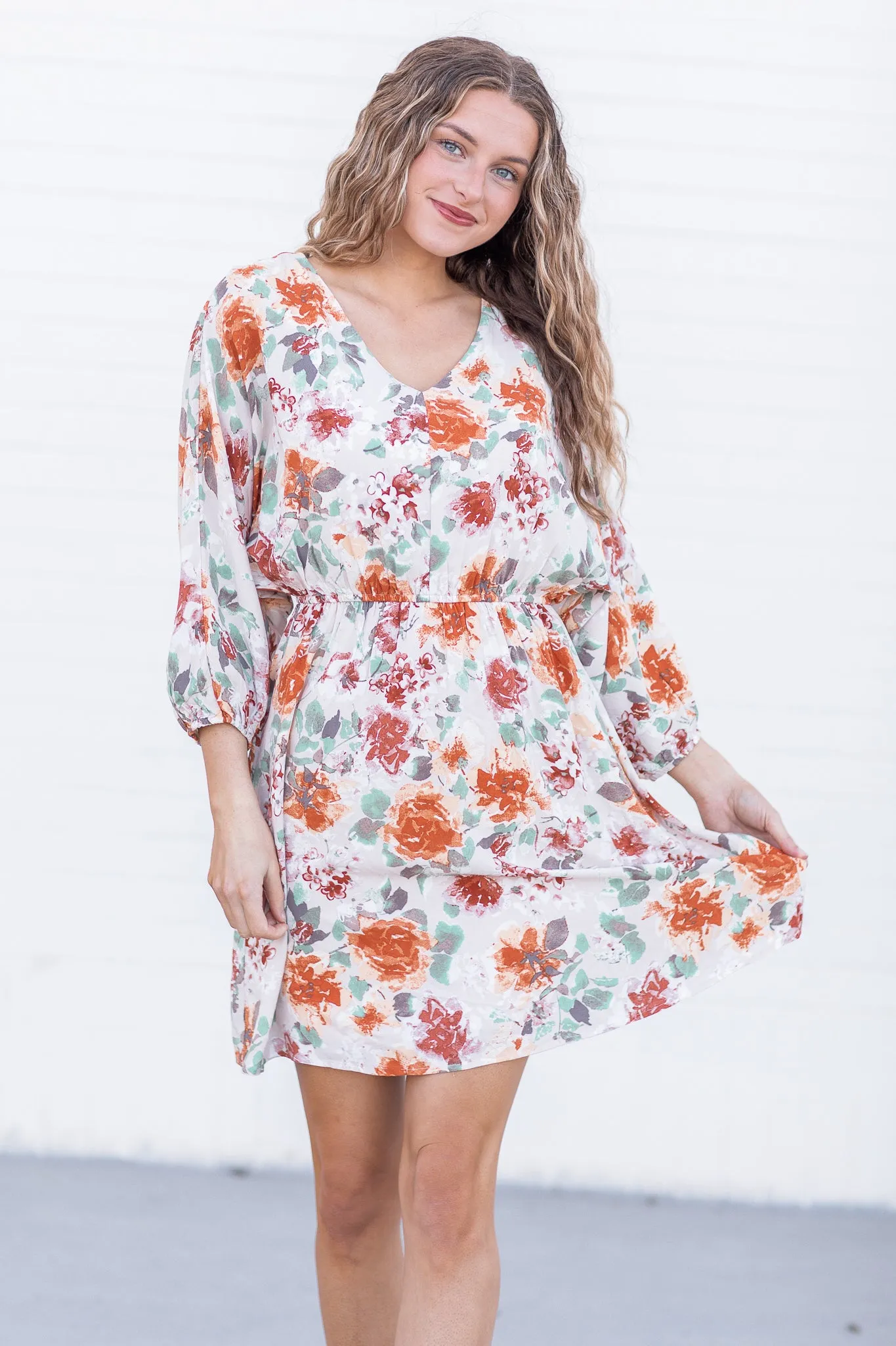 Sweet Memories Floral Dress Taupe