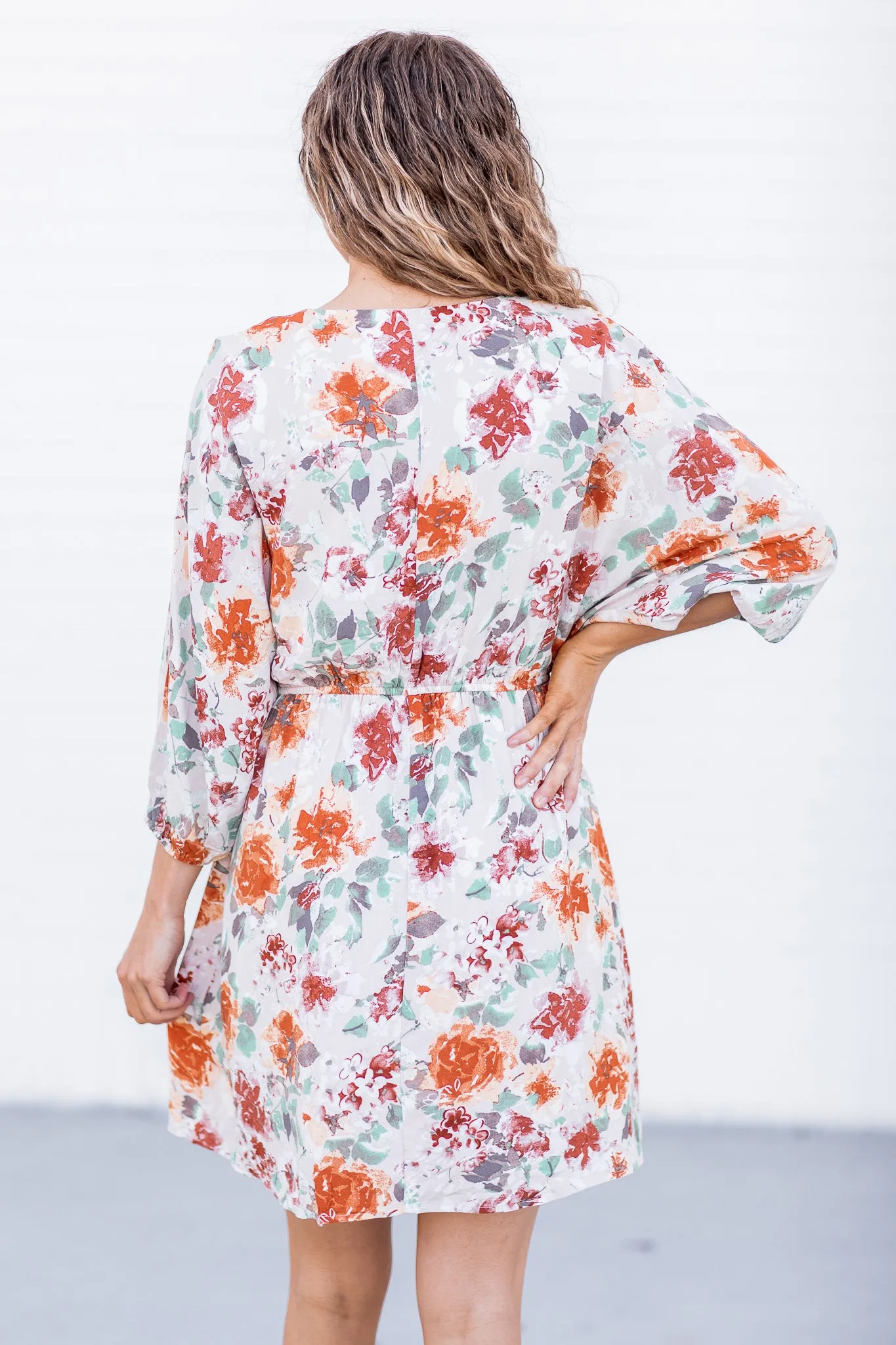 Sweet Memories Floral Dress Taupe