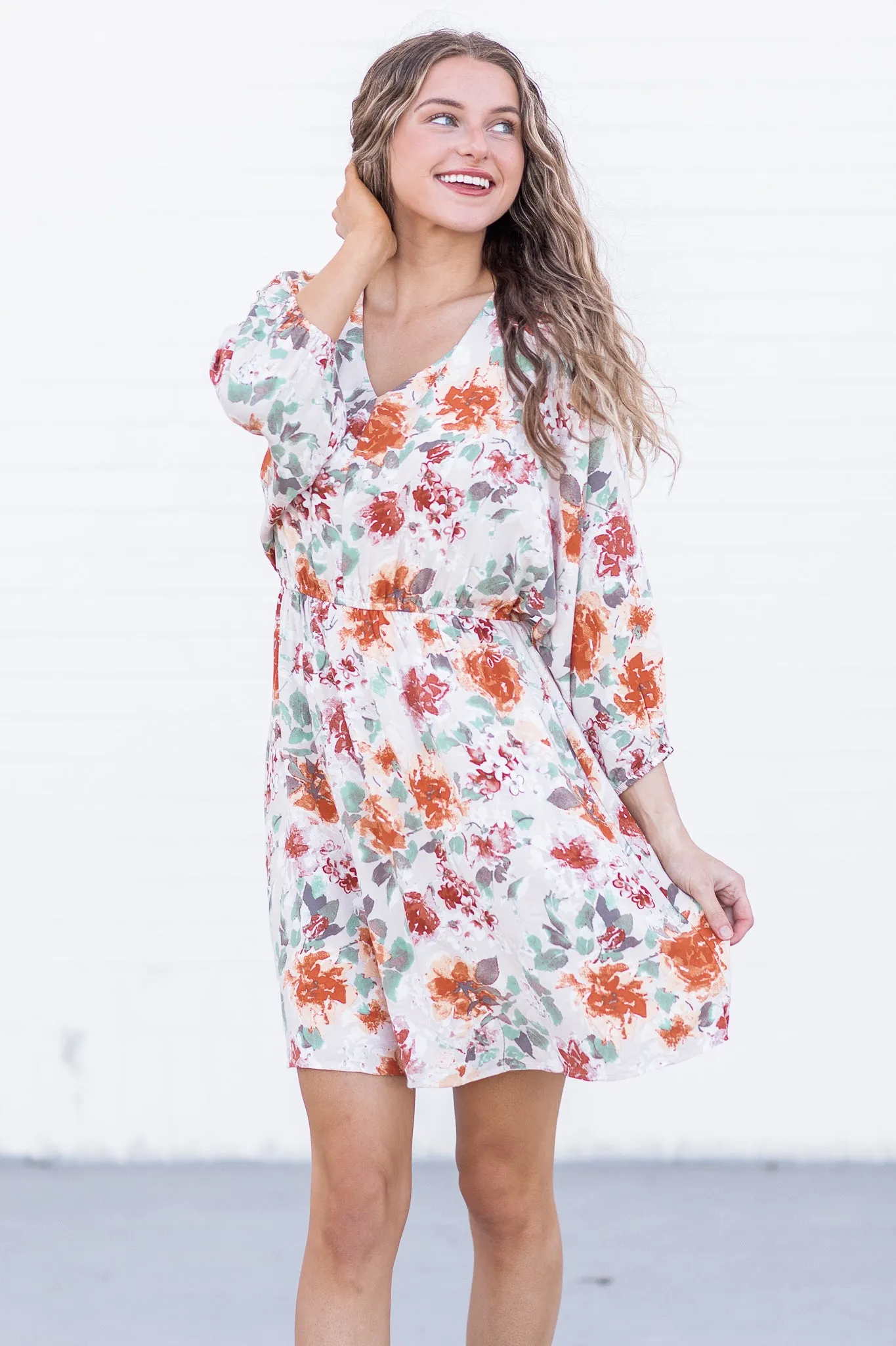 Sweet Memories Floral Dress Taupe