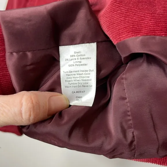 Talbots Burgundy Corduroy Blazer Size 8
